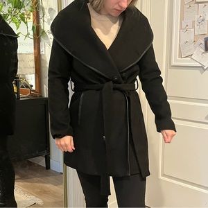 Faux Wool Belted Coat
